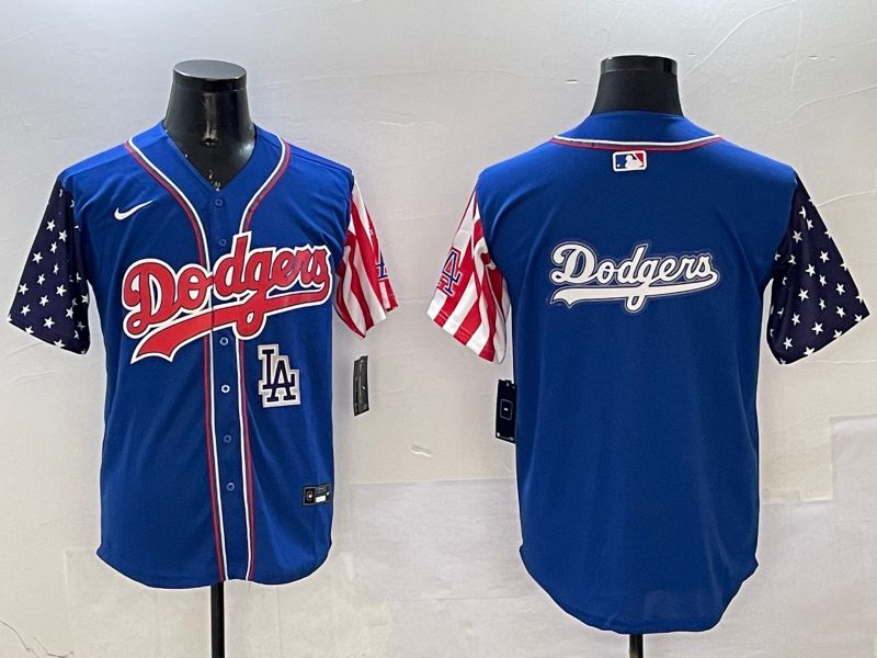 Men Los Angeles Dodgers Blank Blue a generation of national flags Joint name 2025 Nike MLB Jersey style 17